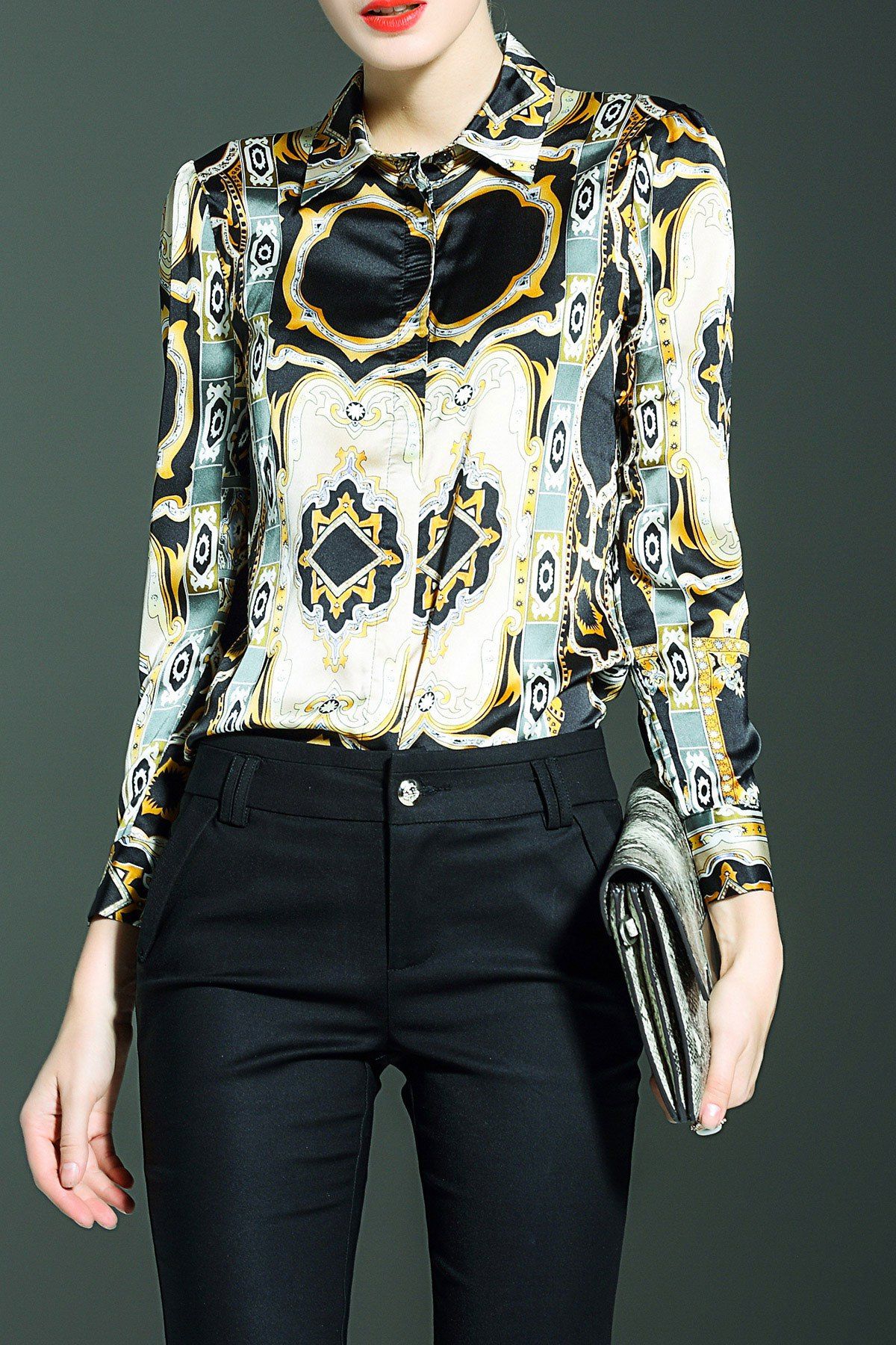 

Button Up Printed Blouse, Multicolor