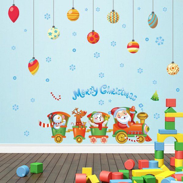 

Merry Christmas DIY Cartoon Wall Stickers Kids Room Decoration, Colorful