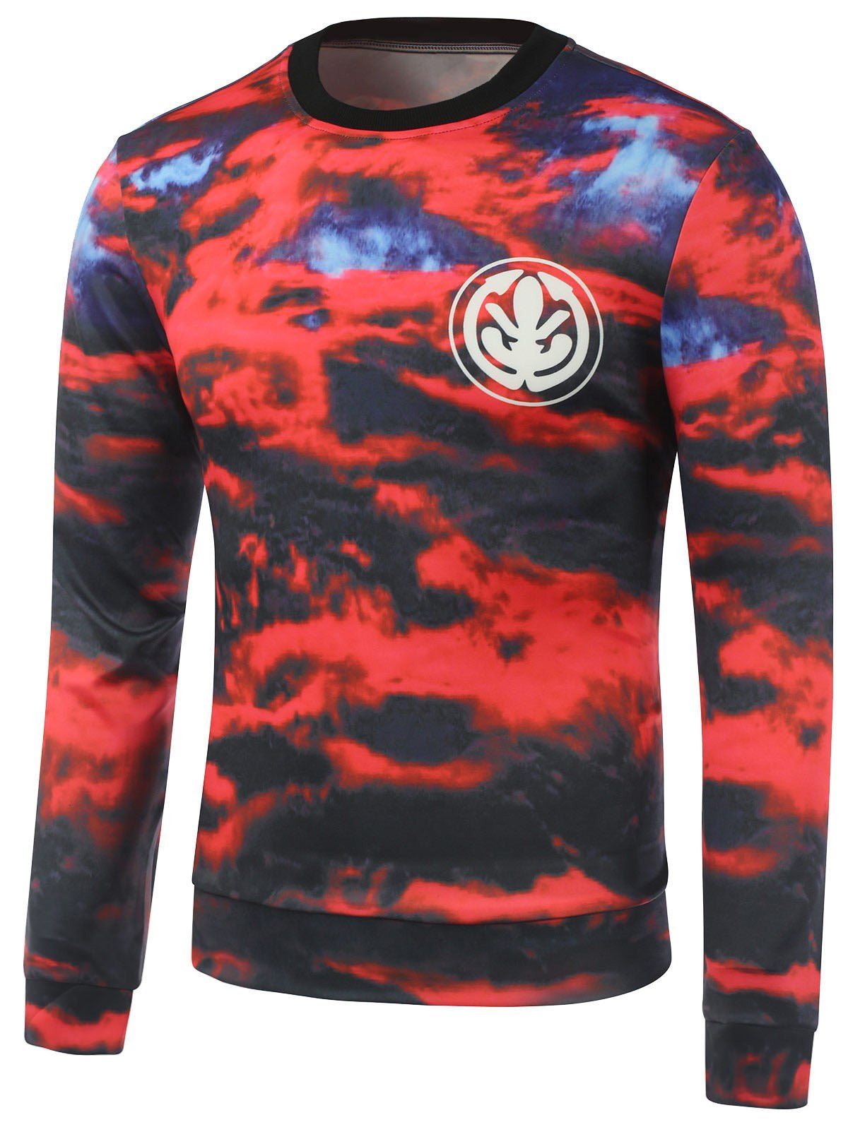 

Graphic Printed Crew Neck Cloud Sweatshirt, Red