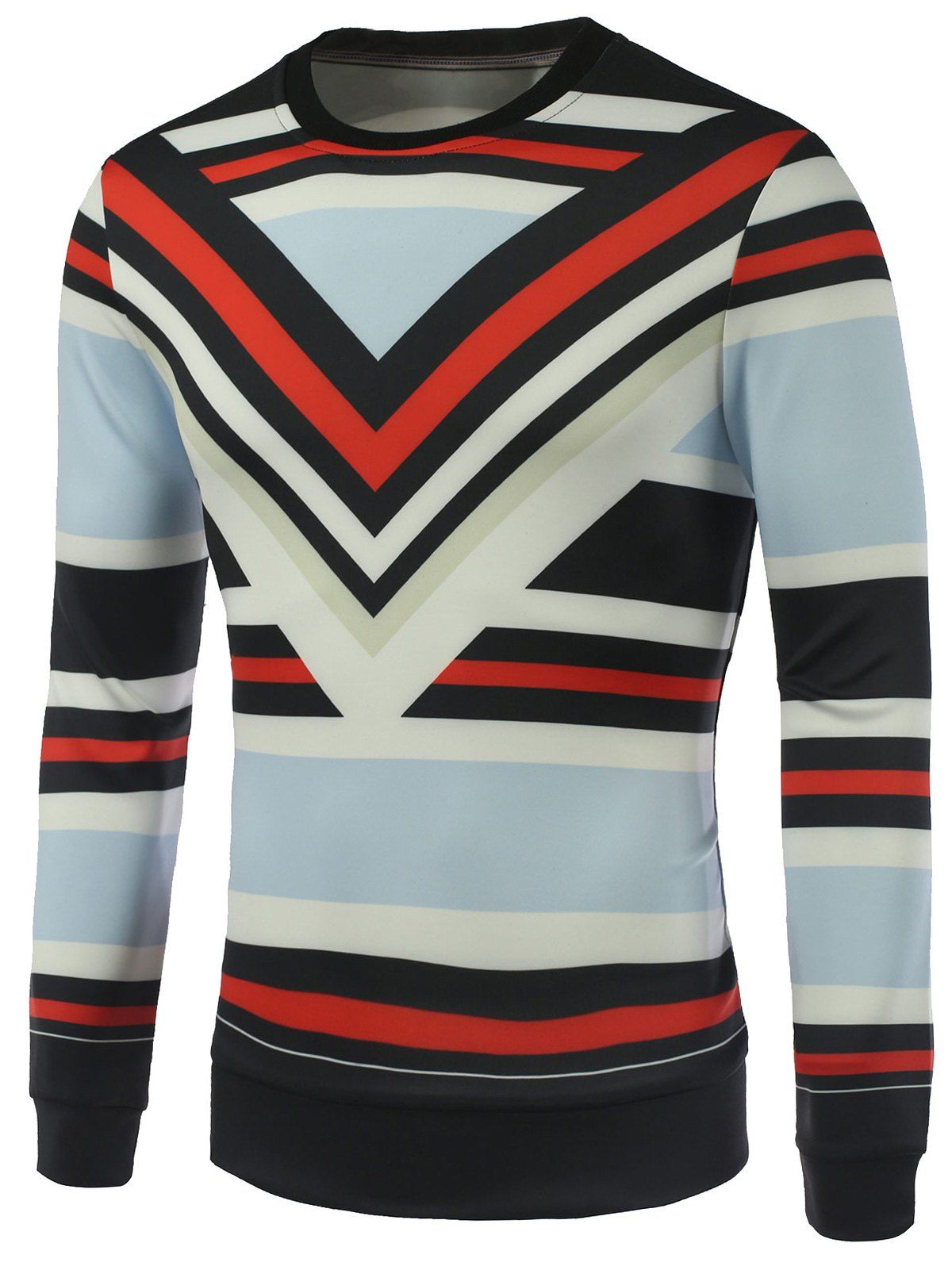 

Crew Neck Stripe Printed Sweatshirt