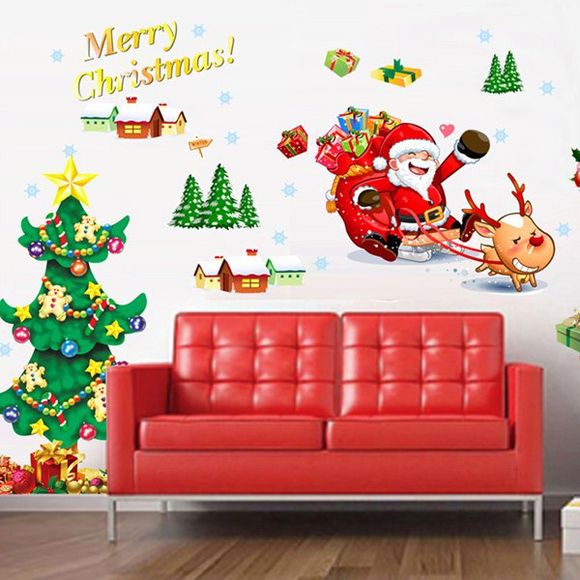 Autocollants Muraux Amovible Motif Noël pour Salon - coloré 