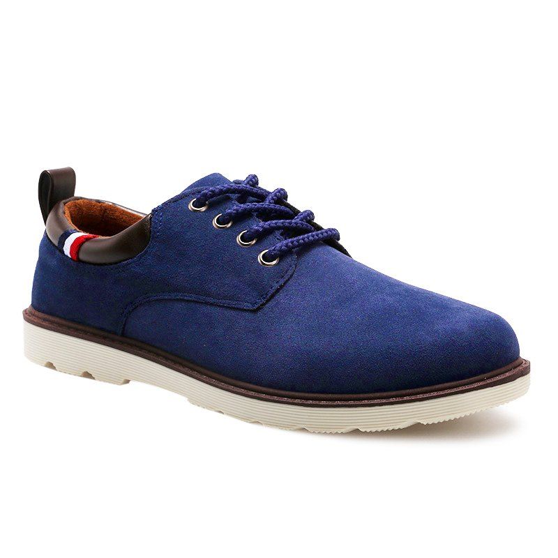 [17% OFF] 2020 Lace Up Suede Casual Shoes In BLUE | DressLily