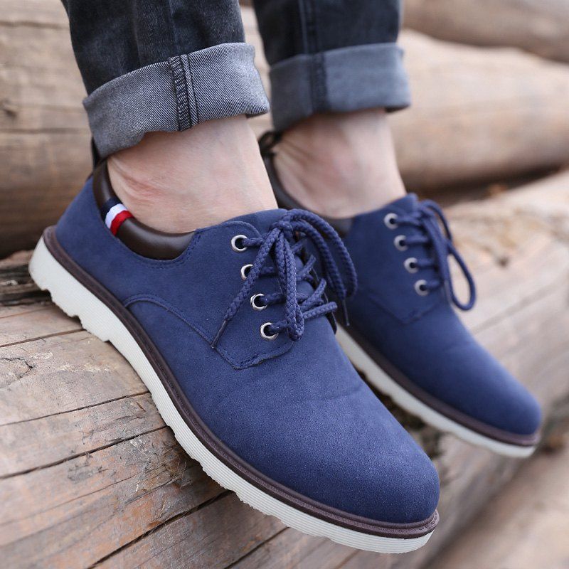 2018 Lace Up Suede Casual Shoes BLUE In Casual Shoes Online Store. Best ...