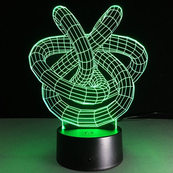 

3D Bulbing Light Winding Pictures 7 Color Changing Night Light, Transparent
