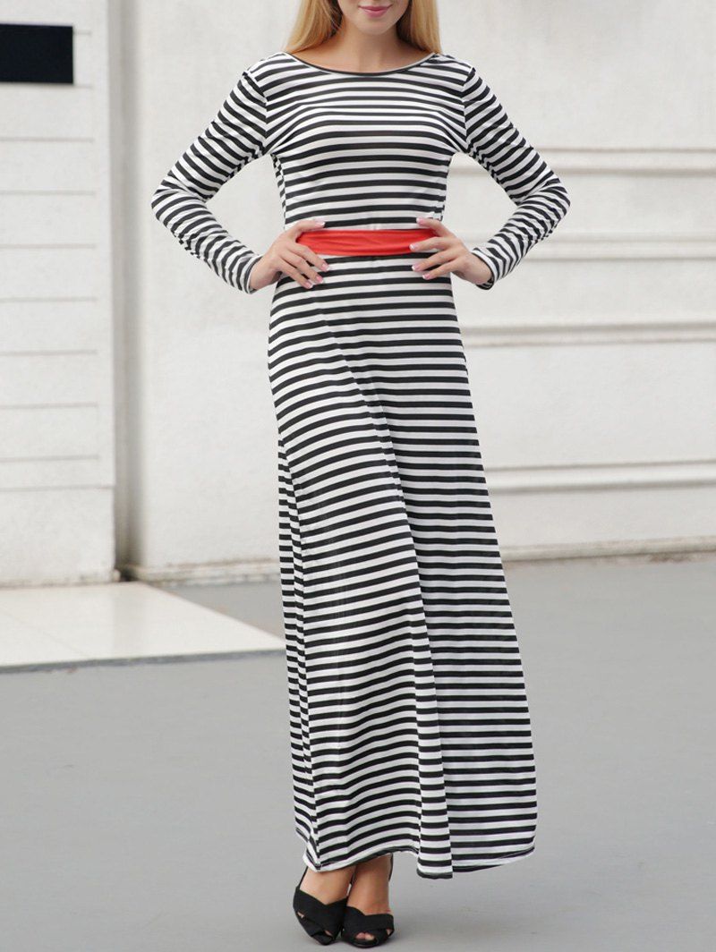 long sleeve backless maxi