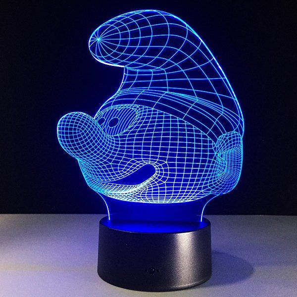 

3D Smurfs 7 Color Touch Changing Night Light, Transparent