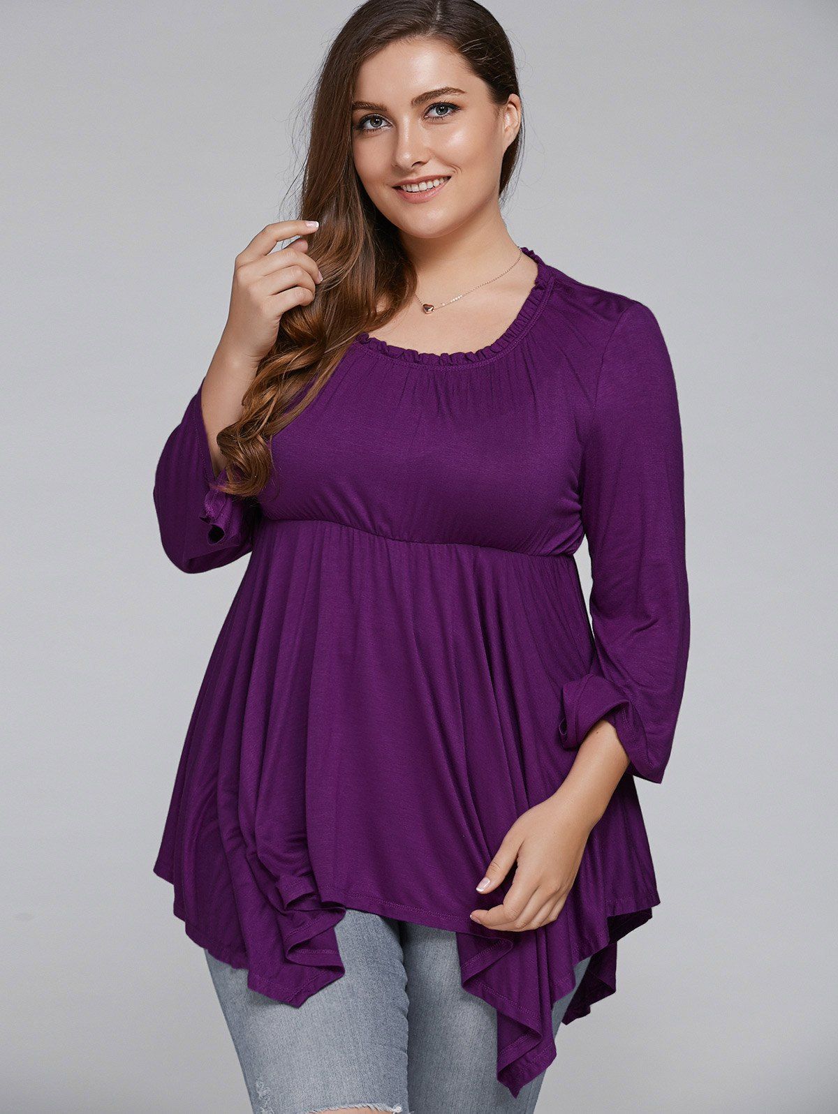 asymmetrical tops plus size