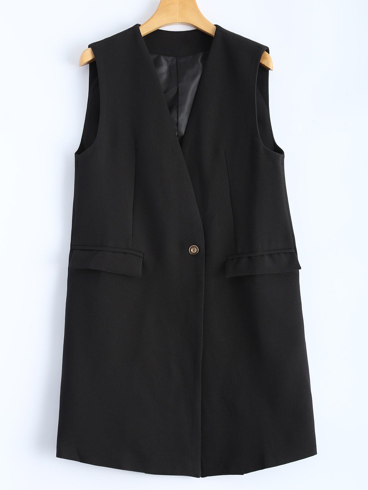 

One Button Blazer Waistcoat, Black