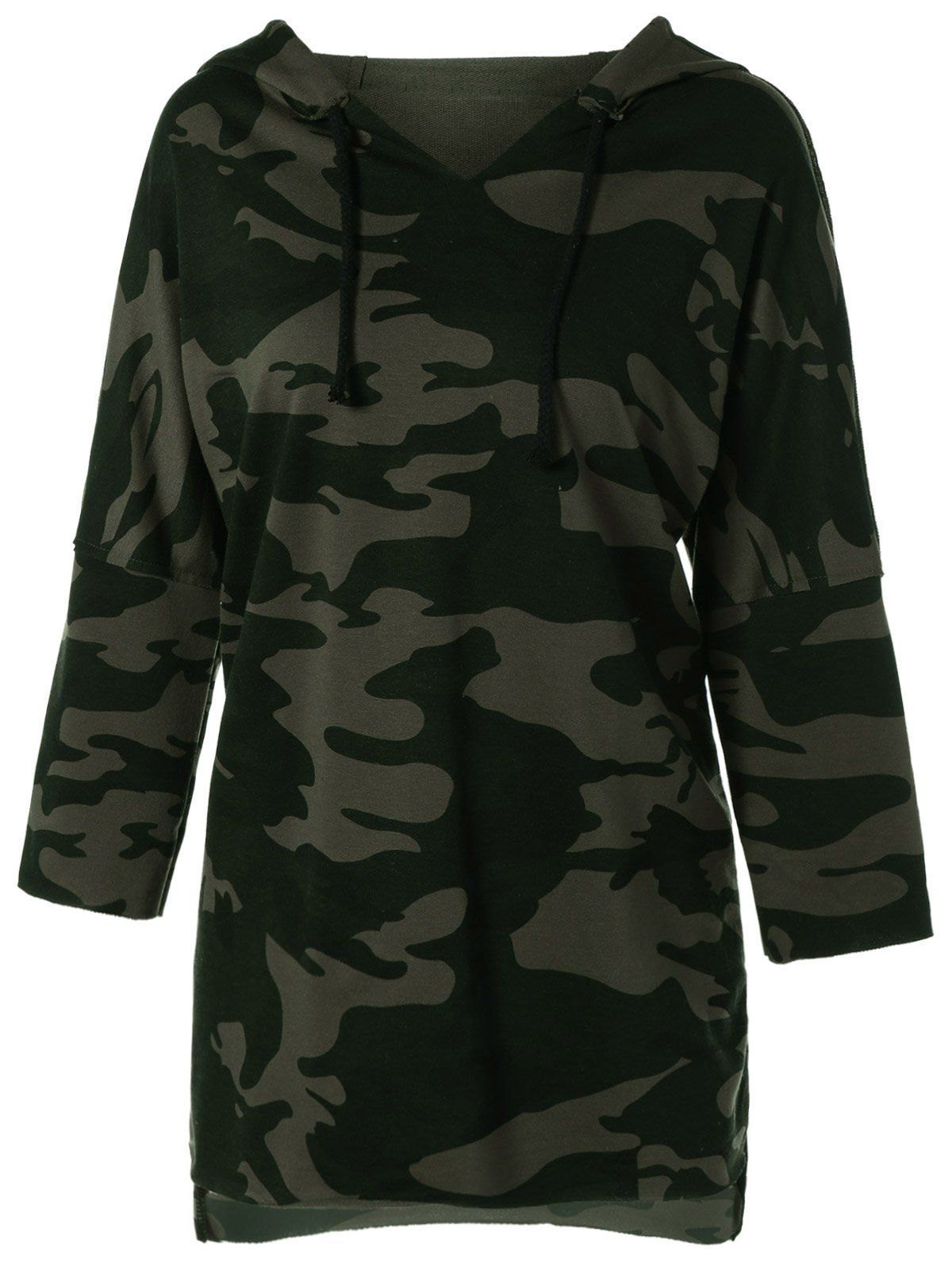 

High Low Camouflage Oversized Hoodie, Camouflage color