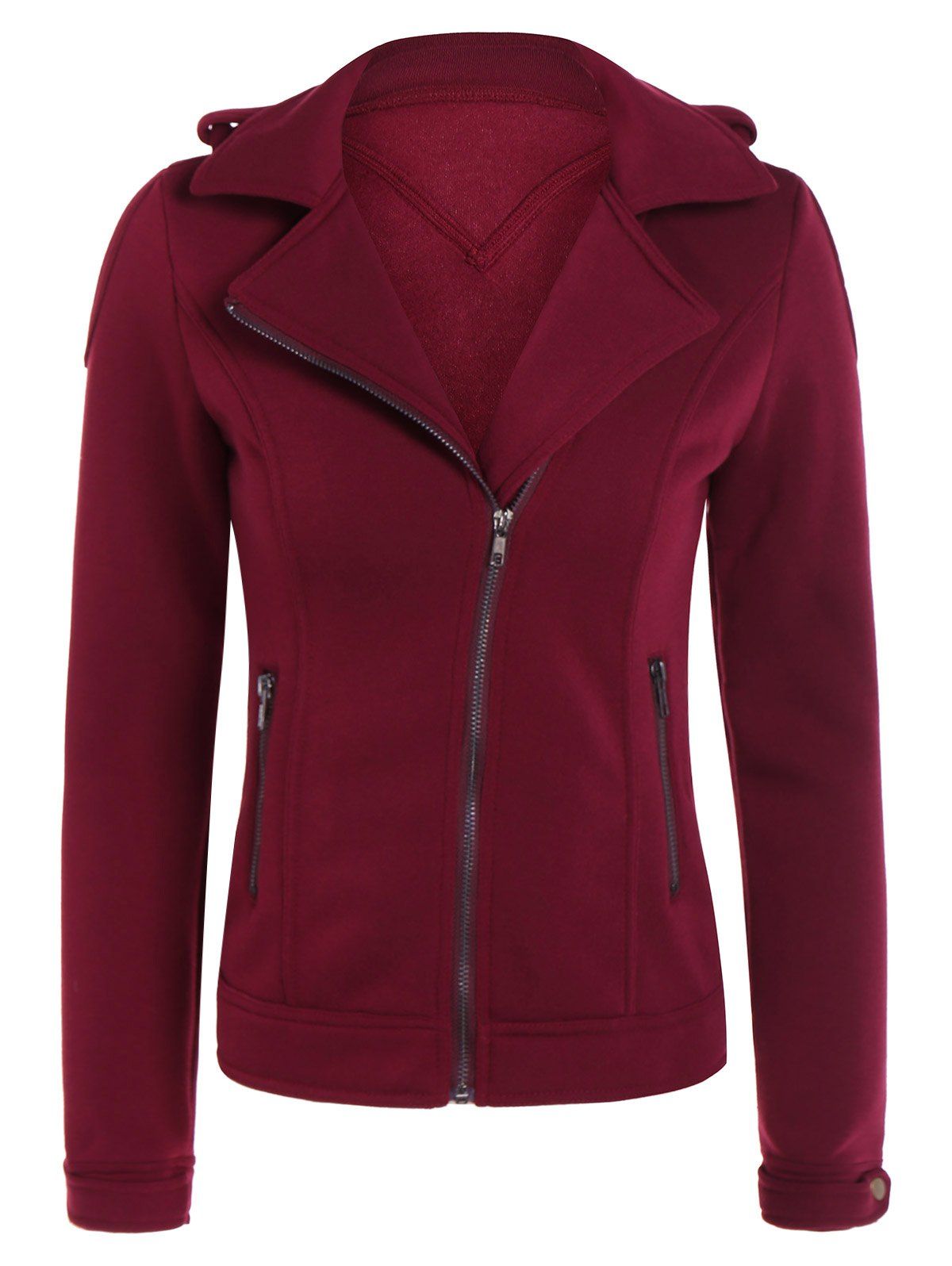 [41 OFF] 2021 Cotton ZipUp Thickening Winter Jacket In BURGUNDY