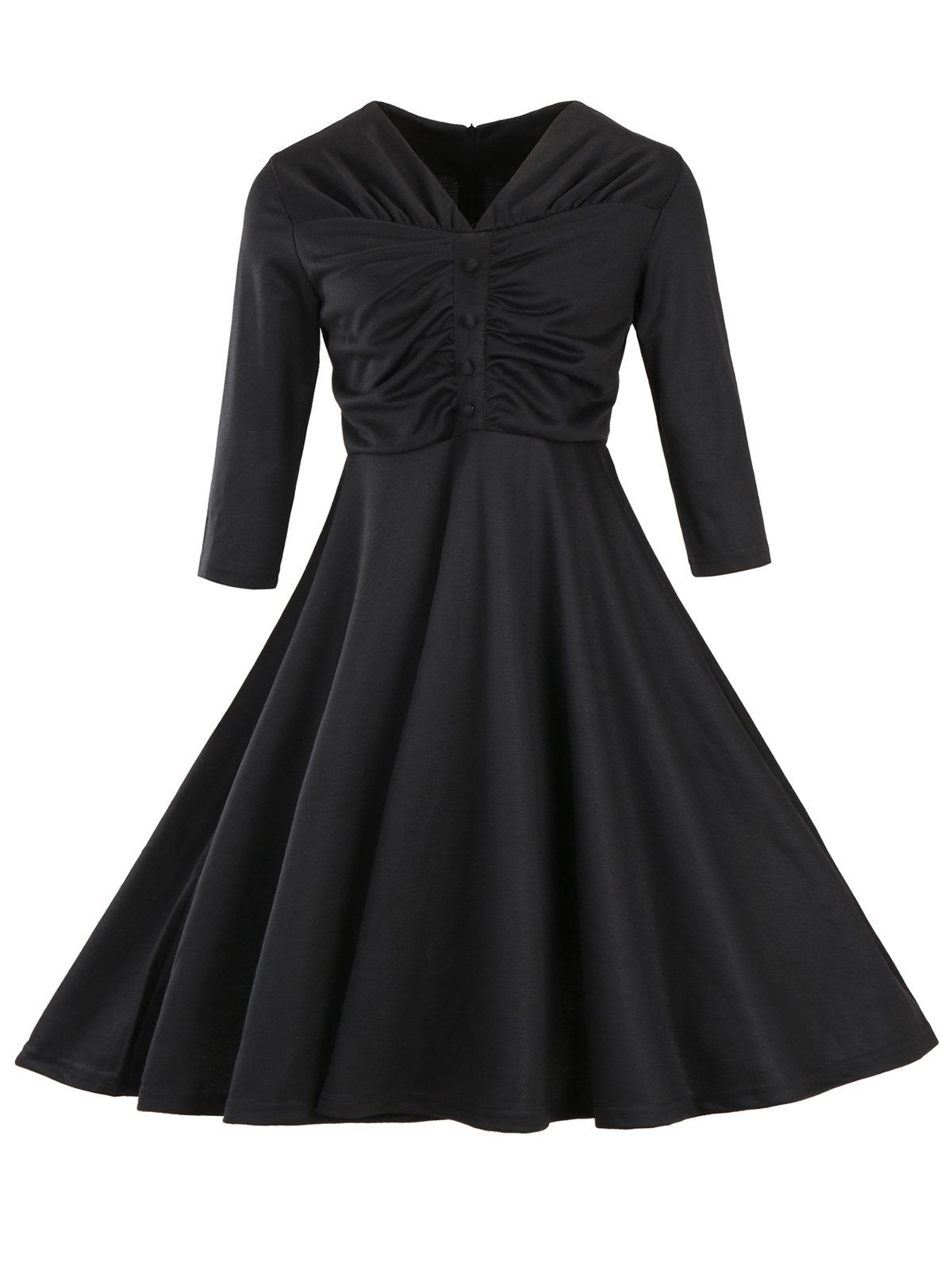 

Vintage Fit and Flare Dress, Black