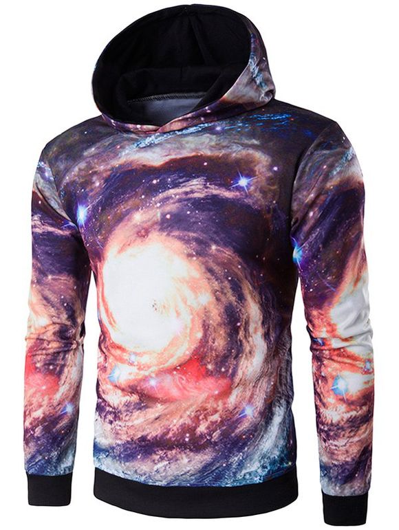 Sweat-shirt à capuchon imprimé d'étoiles en 3D - multicolore L