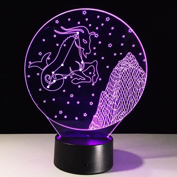 

3D Visual 7 Color Changing Capricornus Shape Touch LED Night Light, Colorful