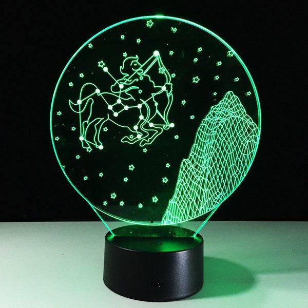 

3D Visual 7 Color Changing Sagittarius Shape Touch LED Night Light, Colorful