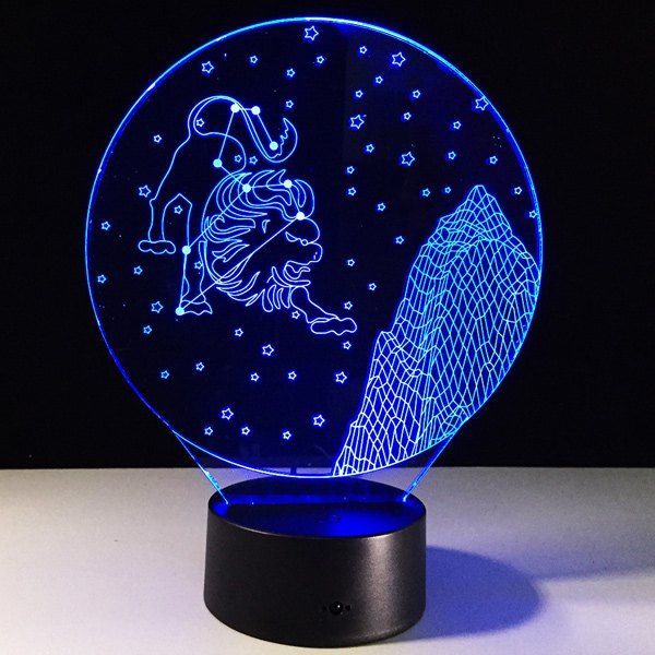 

3D Visual 7 Color Changing Leo Shape Touch LED Night Light, Colorful