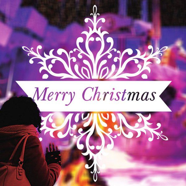 

Merry Christmas Banner Removable Window Decor Wall Stickers, White