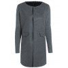 Manteau col rond en tricot à manches Spliced ​​single-breasted - gris foncé 3XL