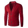 Unique à poitrine Couleur Splicing col rabattu Cardigan loisirs d'hommes manches longues Minceur - Rouge L