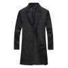 Manteau avec patte de boutonnage et col à revers poche latérale à la taille - Noir L