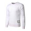Sweat-shirt Ras du Cou Design Patché - Blanc 3XL