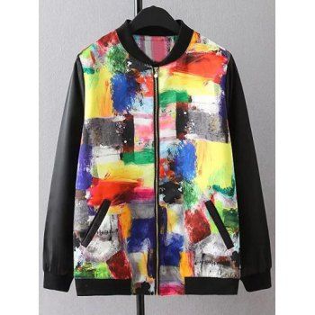 

Scrawl Print Bomber Jacket, Colormix