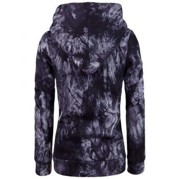 

Oblique Zipper Tie Dye Purple Hoodie