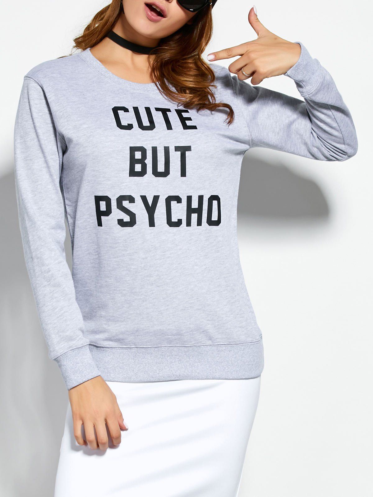 

Crew Neck Graphic Pullover Sweatshirt, Gray