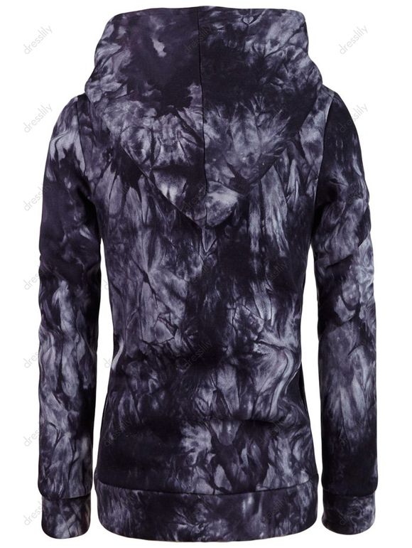 Sweat effet tie-dye avec zip asymétrique - Pourpre 2XL