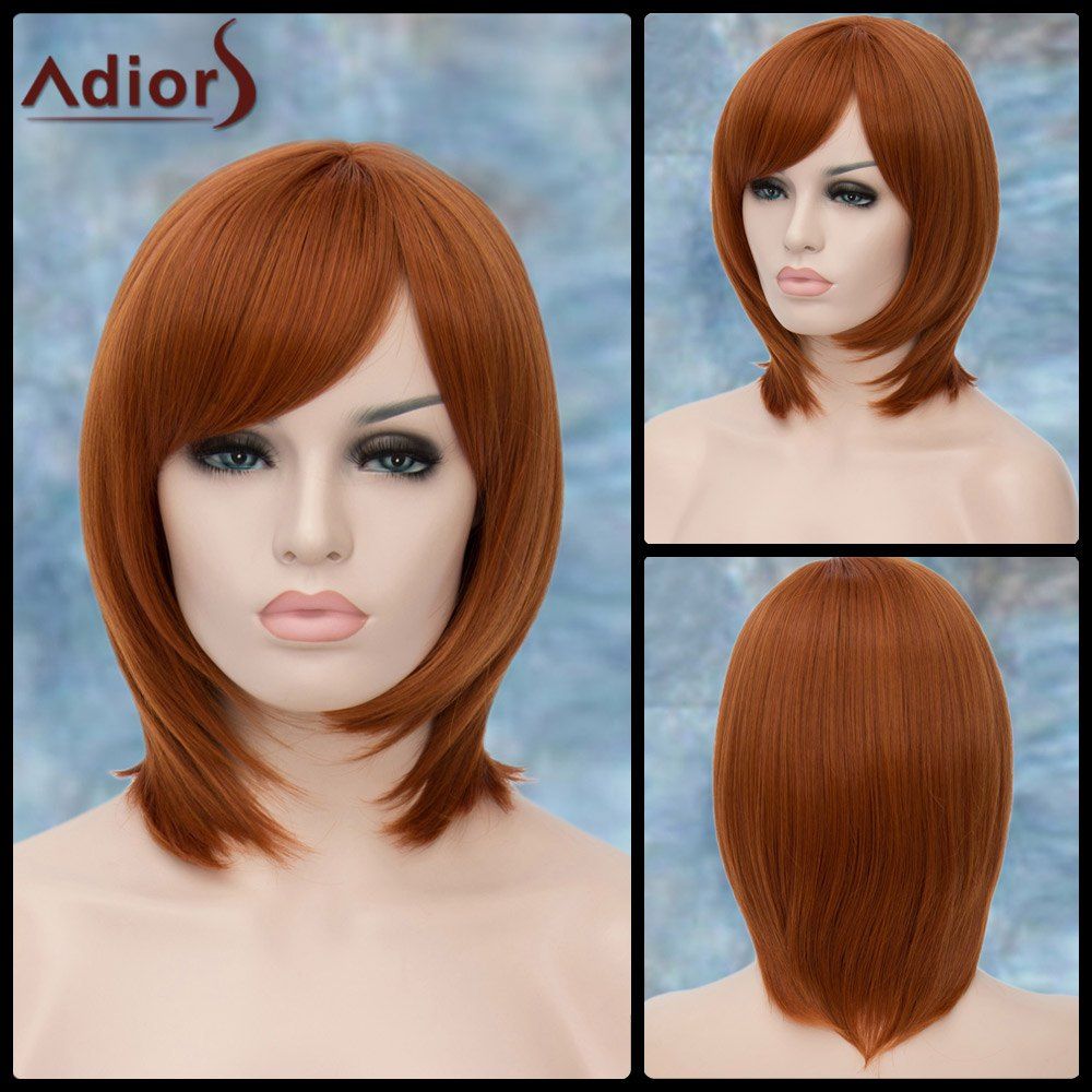 

Short Straight Side Bang Adiors Lolita Synthetic Wig, Yellow orange