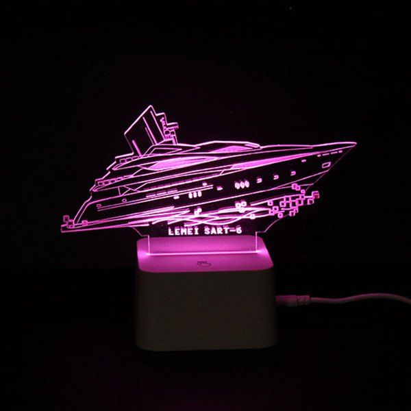 

Color Changing 3D Visual Yacht Remote Control LED Night Light, Colorful