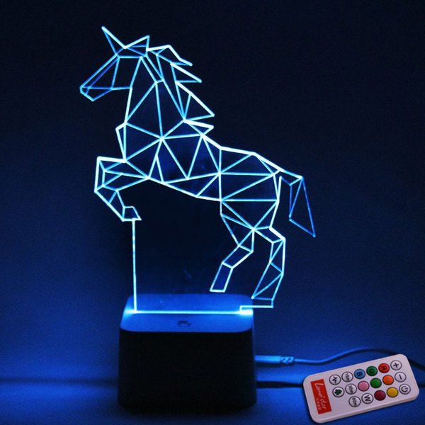 

Color Changing 3D Visual Remote Control Horse LED Night Light, Colorful