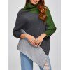 Color Block Asymmetric Pull Cape Sweater - Gris XL