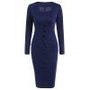 Manches longues robe fourreau Bureau - Bleu Violet S