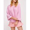 Asymétrique Roll Sleeve Pull - Rose ONE SIZE