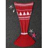 Couverture  en Queue de Sirène tricotée Motif Arbres Pour enfants - Rouge 