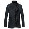 Manteau en laine grande taille unique boutonnage - Noir 8XL
