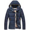 Jacket à capuche détachable en PU cuir grande taille - Royal 3XL
