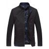 Jacket zippé col montant jointif sur côte - Noir 2XL
