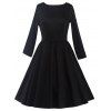 Robe ajustée et évasée à manches longues - Noir XL