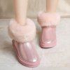 PU Leather Tassels Faux Fur Snow Boots - PINK 38