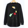 Girl Graphic Crew Neck Sweater - BLACK ONE SIZE