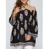 Robe grande taille a licol trompette - Noir 3XL