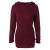 Pull chunky long a capuche - Rouge vineux S