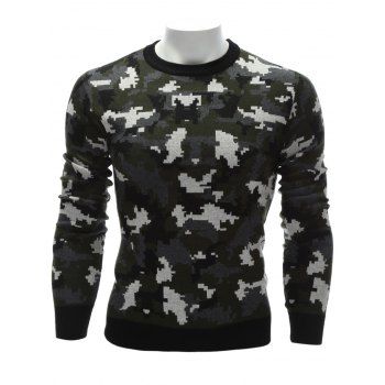 

Camouflage Crew Neck Sweater, Colormix