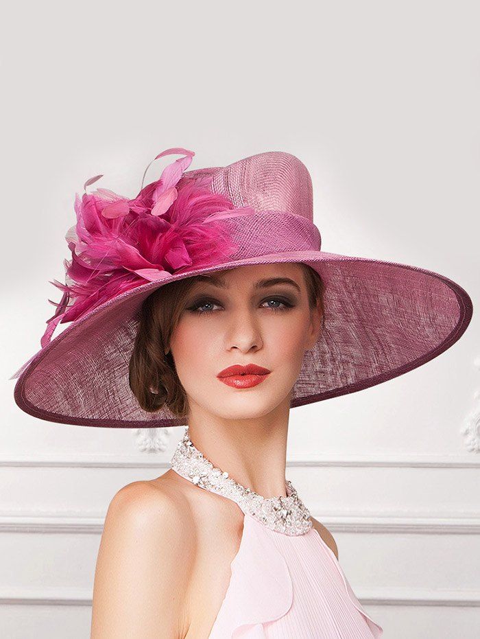 [17% OFF] 2021 Europe Nobility Feather Flax Yarn Wide Brim Sun Hat In ...