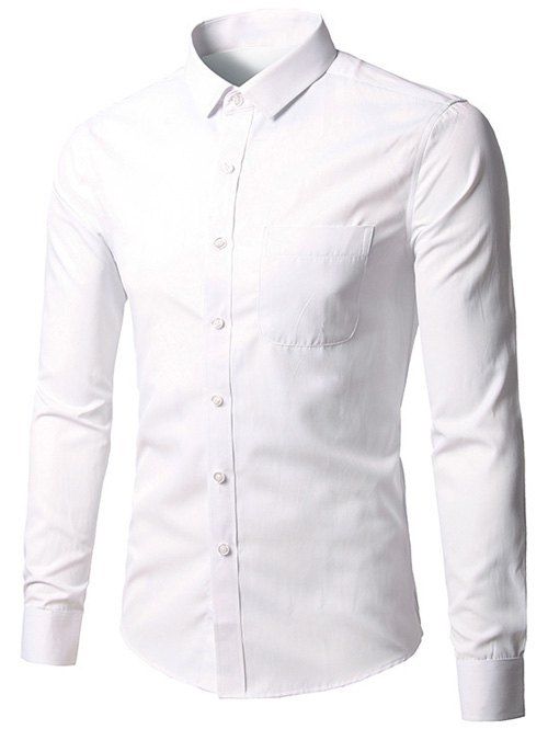 Chemise cintrée avec poche de grande taille - Blanc L