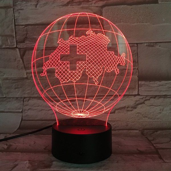 

3D Tellurion 7 Color Touch Changing Night Light, Transparent