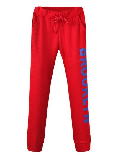 

Brooklyn Drawstring Jogger Pants, Red