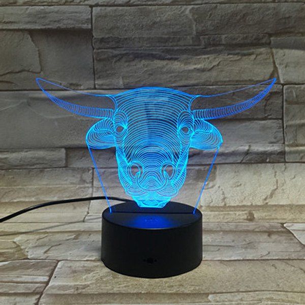 

3D Tauren 7 Color Touch Changing Night Light, Transparent