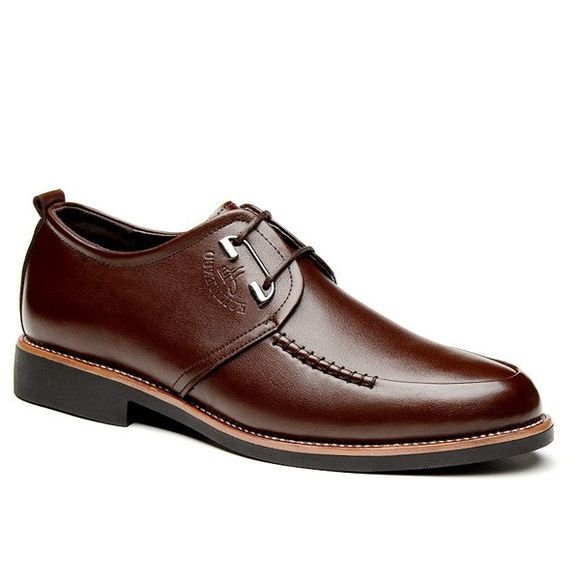 Chaussures formelles en PU cuir consues - Brun 40